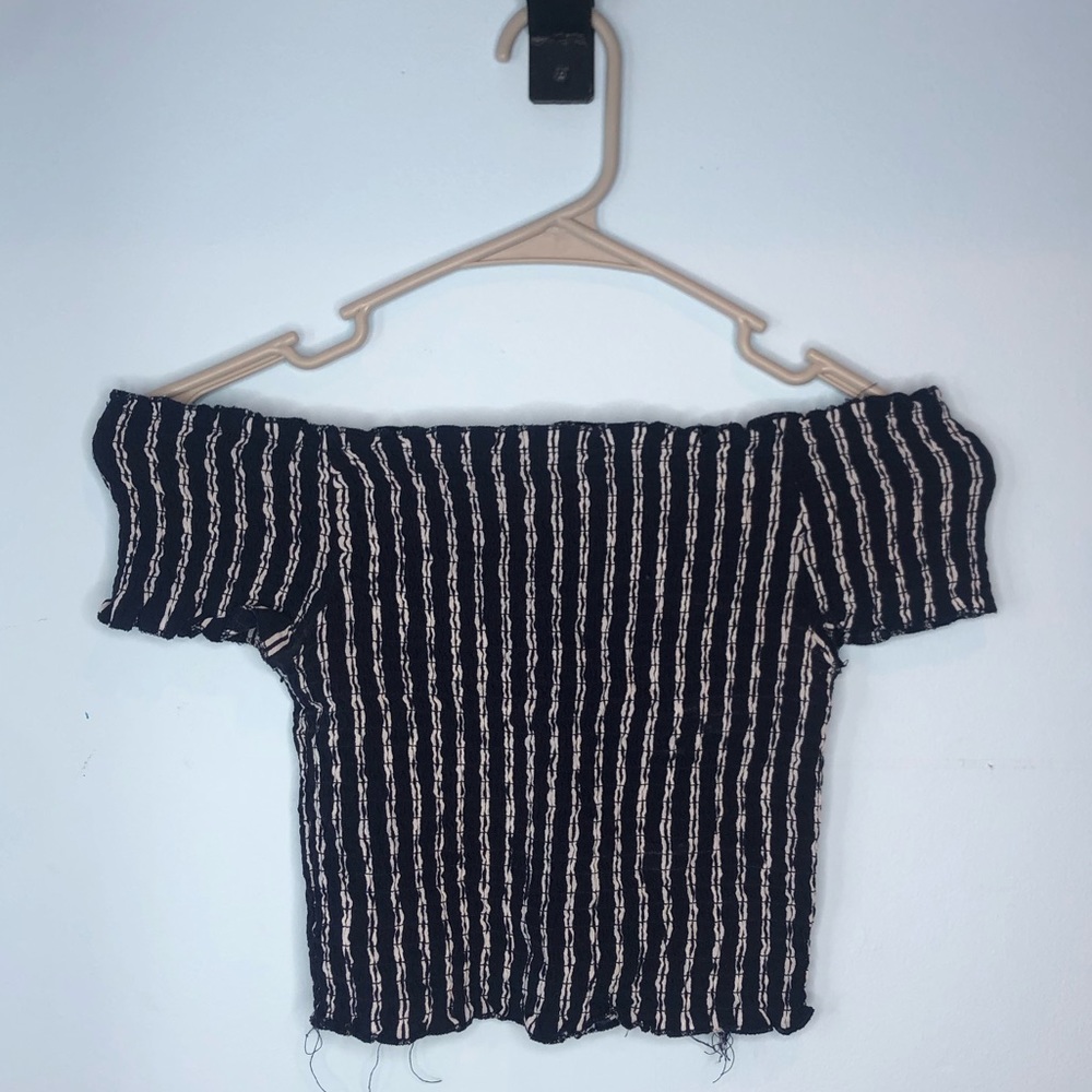Striped Ruffled Crop Top